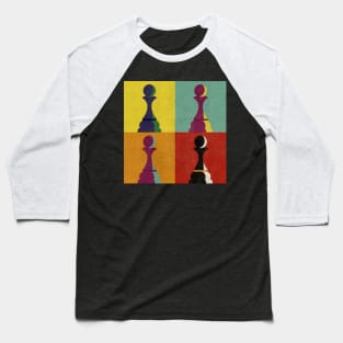 Chess Piece Pawn Pop Art Style Baseball T-Shirt